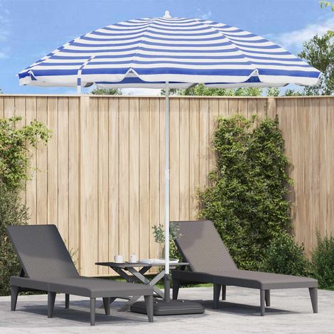 vidaXL Garden Parasol 263 x 263 x 272 cm 170T Polyester Blue and White (1/5)
