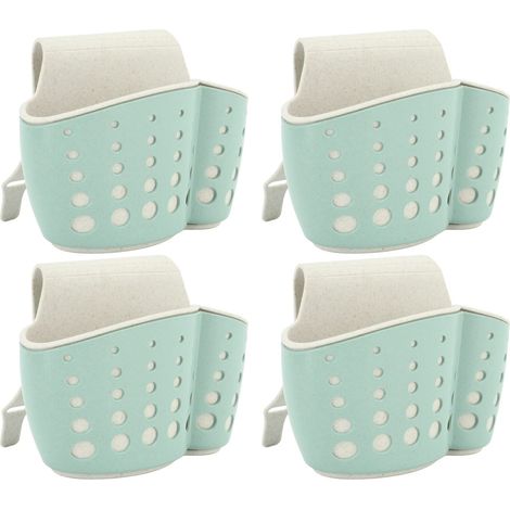 Set di 4 porta-spugne – verdi – con cinturino regolabile – a 2 strati – per spugna/sapone (1/5)
