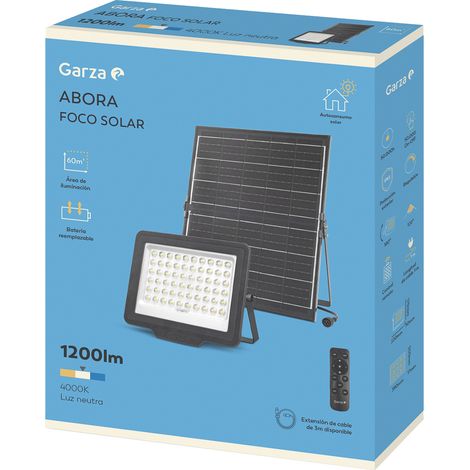 Garza Foco exterior led solar abora 1200lm 4000k Luz día