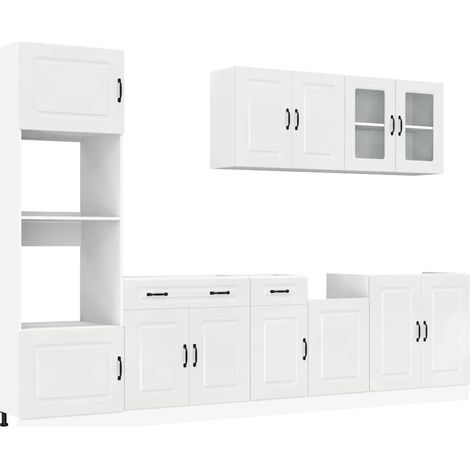 Maison Exclusive - Set Mobili da Cucina 7 pz Kalmar BiancLucido in Truciolato