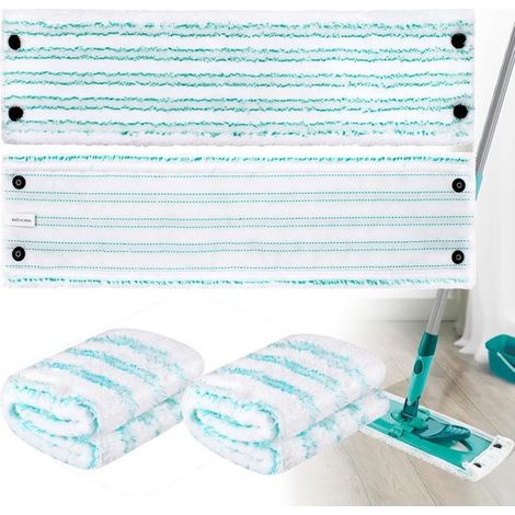 4 Bodentücher – passend für CLEAN TWIST XL MICRO DUO – 49 x 15,5 cm – ohne Wischmoppkopf – Nass- und Trockenmopp – Mikrofasertücher – Türkis (1/5)