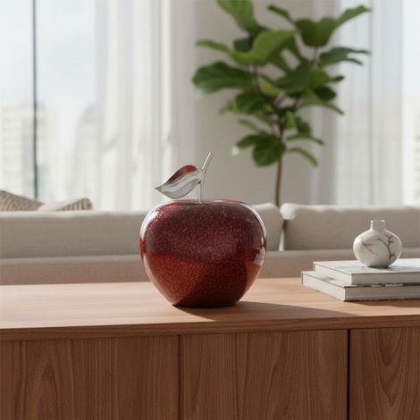 Lampe à Poser Manzana Pomme Rouge verre 35x35x40cm (1/2)