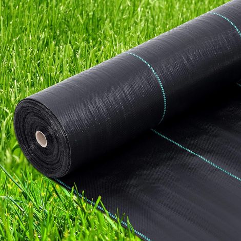 Rouleaux de géotextile 90g/m² – Dimensions 1.98m x 100.5m – Indéchirable pour gazon synthétique et parterres de fleurs