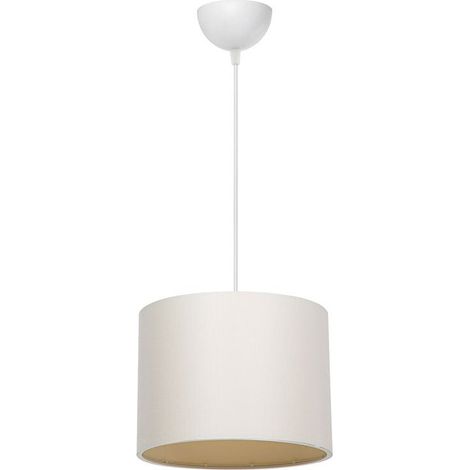 NovaLux Pendelleuchte E27 Weiß Creme D22x60cm - Lichtdiffusion Durch Speziell Geformten Stoffrahmen (1/5)