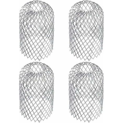 Paquet de 4 grilles de gouttière, filtre à feuilles en maille, couvercle de gouttière en acier inoxydable 8x17cm pour env. (1/4)