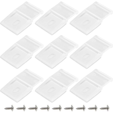 50pcs Clip de Bande Lumineuse Transparente avec Vis Clips de Montage de Bande Lumineuse Auto-adhésive Fixations de Lumière LED Support de Montage pour Armoires Extérieur (1/5)