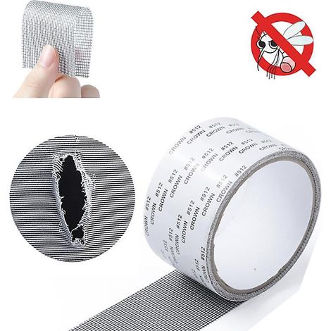 Lot de 3 patchs de réparation pour moustiquaire avec adhésif - Kit de réparation pour moustiquaire 5 x 2 m (blanc) (1/5)