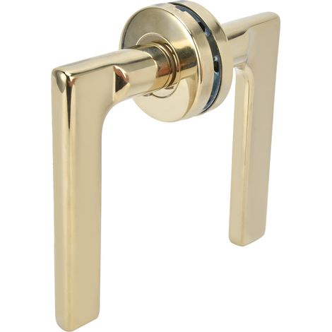 Poignée de porte à levier dorée, simple et silencieuse, avec bouton mécanique anti-collision pour porte de chambre. (1/5)