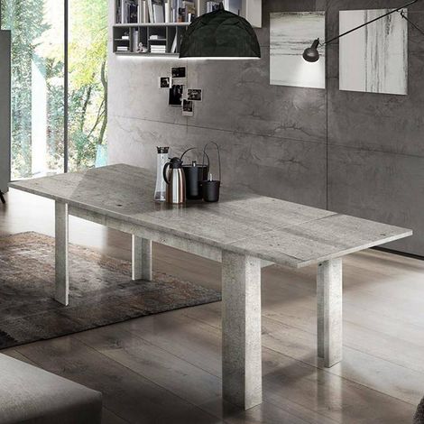Table extensible Nanni, Console extensible jusqu'à 10 places, Console extensible 100% Made in Italy, 140/190x90h75 cm, Marbre gris (1/5)
