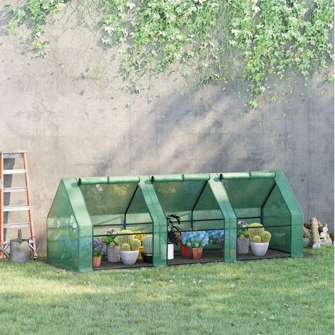 Serra da giardino per piante in acciaio 270x90x90 cm OKMYHOME (1/4)