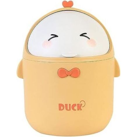(Jaune)Mini Poubelle De Bureau Avec Couvercle, Poubelle de Style Dessin Animé Mignon Portable, Poubelle Bureau, Petite Poubelle de Salle De Bain, pour Chambre à Coucher, Bureau, Salon (1/5)