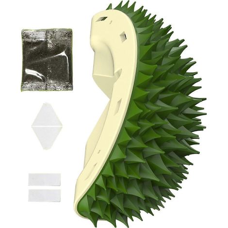 Chat Self Groomer Wall Corner Durian Shape Self Groomer Chat Face Massager Toilettage Brush Self Toilettage Jouet pour Intérieur Long Short Fur Chats (1/5)