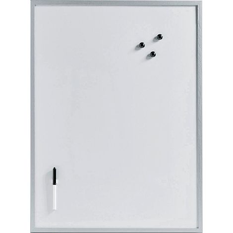 Magnet-/Schreibtafel magnetisches Feinblech mit Stift und Magneten 60x80cm alugrau (1/2)