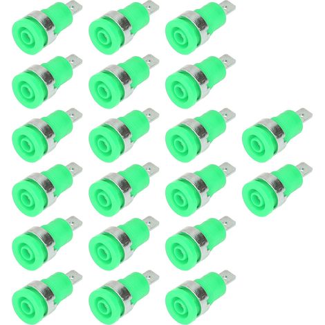 Lot de 20 Douilles Banane 4mm, Connexion Robuste, Résistance à la Corrosion, Haute Performance, Accessoires de Test Électrique, Vert (1/5)