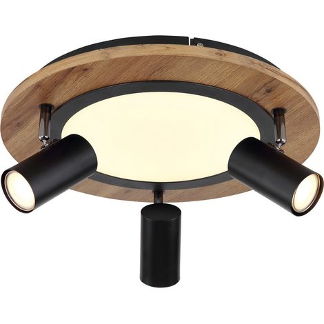 Plafón - natural negro - Kassu - metal - Ø 40cm - LED - 67307D - (1/5)