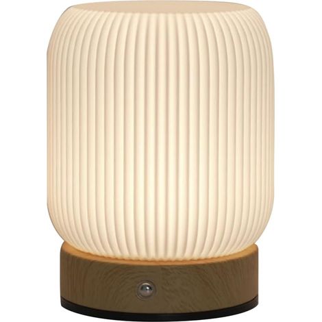 Lampada da comodino a LED sensibile al tocco con 3 colori, luce notturna per la cameretta dei bambini con dimmer, wireless, batteria da 3000 mAh, ricaricabile tramite USB, ideale per l'allattamento, l