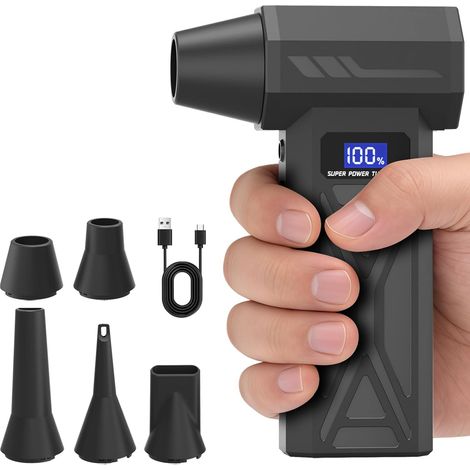 Mini soffiatore ad aria compressa ricaricabile a 4 velocità, 150.000 giri/minuto, con display a LED. (1/5)