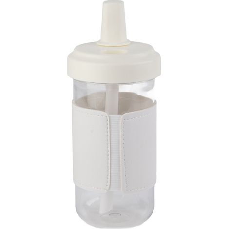 Trinkflasche mit Strohhalm, niedlicher Reisebecher mit abnehmbarem Deckel, wiederverwendbarer Plastikbecher, sicherer und gesunder Trinkbecher, hitzebeständig, N6-Deckel, 500 ml (1/4)