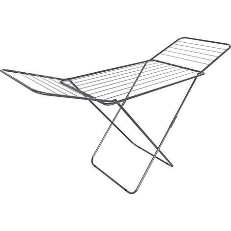 Stendibiancheria Stendino Pieghevole Da Pavimento Con Ali E Piedi Piedini Antiscivolo Spazio Stenditura 18 M In Acciaio Per Interno Casa Esterno Balcone Terrazzo 180 x 55 x 108 Cm (Grigio) (1/3)