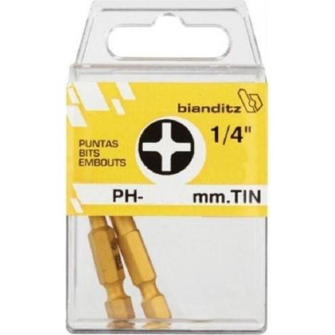 DUVER blister 2u punta ph-2 ti 2-50 , El blister 2u punta PH-2 TI 2-50 de Wiha es un conjunto de dos puntas para atornillar, diseñadas para un rendimiento óp