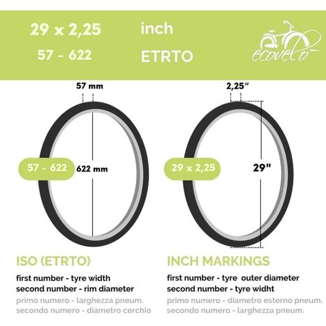 Copertone 29 x 2.25 (57-622) Pneumatico bici MTB 29 Pollici per Mountain Bike con protezione Antiforatura - Ideale per Percorsi Fuoristrada