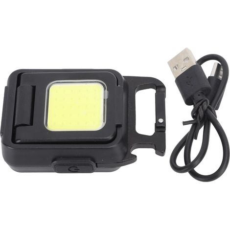 Lampe de poche porte-clés LED, Mini lampe Rechargeable avec support pliable, ouvre-bouteille pour Camping d'urgence