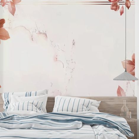 Papier Peint Floral - Cadre Feuillu Élégant - 150 x 250 cm (1/2)