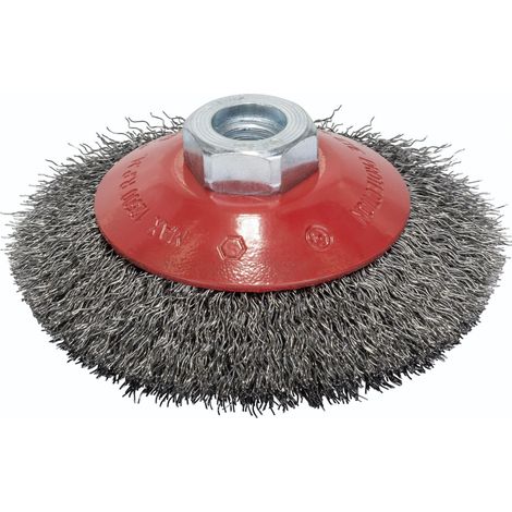 Cepillo cónico bosch 100 mm rojo acero ondulado (1/3)