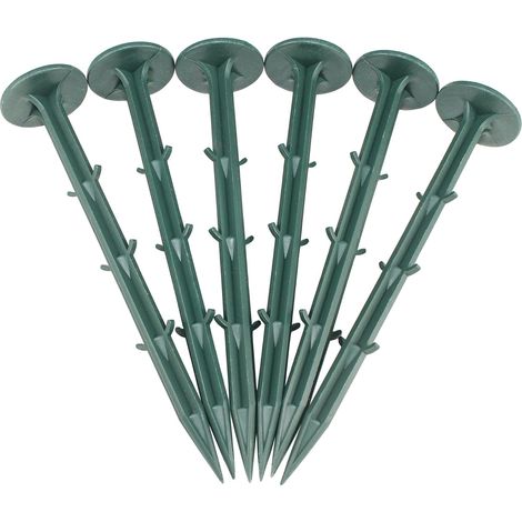 Lot de 50/100/150 piquets de jardin en plastique de 16 cm, ancrages paysagers, pointes antirouille pour bordures de pelouse, toiles de paillage, bâches, décorations de Noël, tentes de camping (50)
