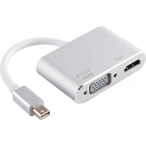 Adaptateur Mini DisplayPort vers VGA et HDMI - 4K x 2K, 2 en 1 (1/5)