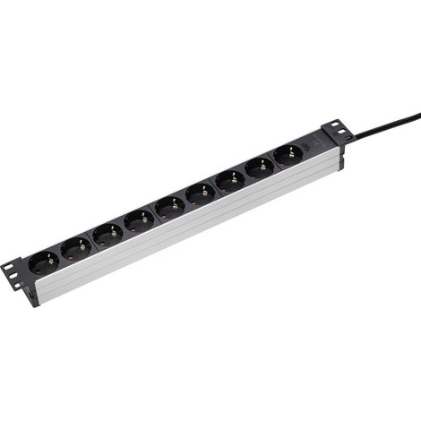 9-fach Steckdosenleiste RACK 3m 230V für 19" Netzwerkschrank IP20 (1/4)