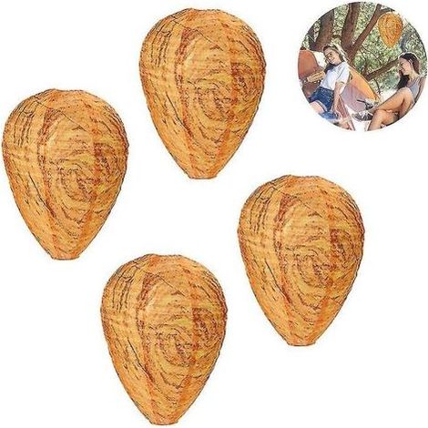 Set mit 4 wasserdichten, hängenden Wespenabwehrgeräten aus ungiftigem Stoff für Haus und Garten – Gelb (1/5)