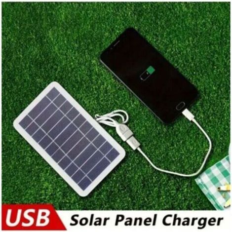 Panneau solaire USB (1 pièce) - Alimentation solaire, connecteur USB femelle vers USB mâle - Compatible avec téléphones, batteries externes, lampes torches et ventilateurs (1/4)