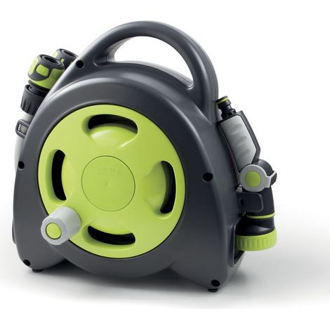 G.F. GF80285608 Avvolgitubo Portatile Aquabag Maxi Lunghezza 15 m Diametro Tubo 9 mm Alimentazione 1,5 m 8 Funzioni di Irrigazione colore Verde