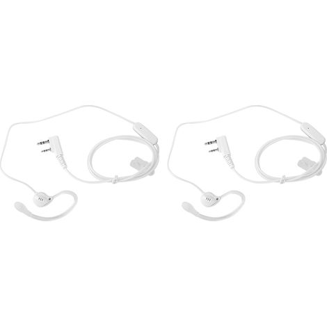 Compatible avec le talkie-walkie Baofeng UV5R, écouteur/microphone 2 broches (blanc) (1/5)