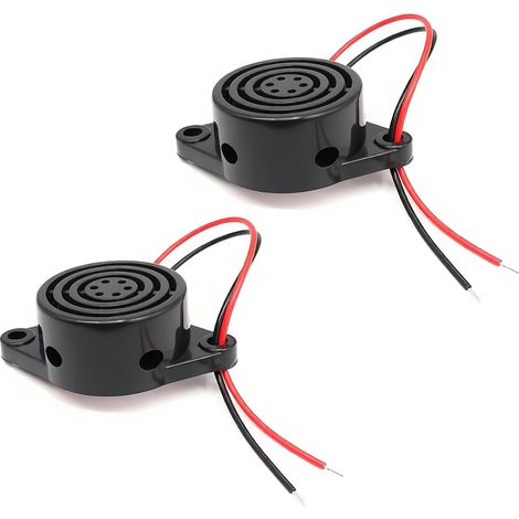 2pcs Buzzer 12v,12v Buzzer,Piézo Électronique Continu DC 3–24V Étanche 100 DB Signal Sonore Haute Intensité pour Voiture Moto Systèmes D’Avertissement Extérieur Sécurité Installation Simple Compact (1/5)