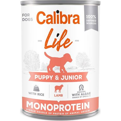 Calibra Dog Life Puppy Lata e agnello junior e riso 6x400gr