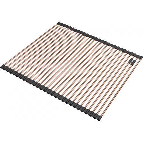 Franke – Panier égouttoir d'évier en inox finition PVD cuivre 468 x 440 mm – Design déroulant pour un gain de place – Hygiène optimale (1/5)