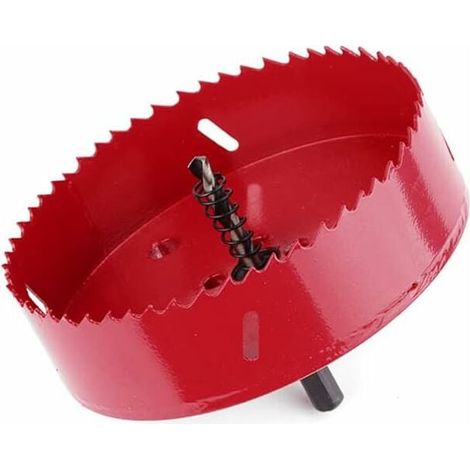 Scie cloche 110 mm, scie cloche M42 HSS, fraise cloche 110 mm, scie cloche bimétallique HSS avec queue hexagonale et foret pour métal, fer, aluminium, bois, plaques de plâtre, plastique, poêle (1/5)