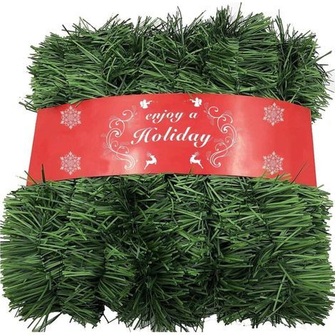 Andyou – 1600cm Christmas Garland in Fire-Retardant PVC – Indoor and Outdoor Decoration – Ideal for Weddings and Parties – Realistic Look (1/5)