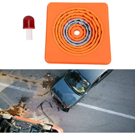 Barrière de sécurité routière télescopique réfléchissante à vision nocturne, type feu de signalisation, 4524,524,5CM, cône de signalisation de sécurité relevable. (1/5)