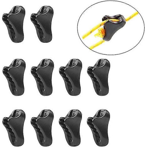 Lot de 10 tendeurs pour tente de camping, attache triangulaire pour câble, outil de blocage de câble, accessoires de camping en extérieur (livraison directe). (1/5)