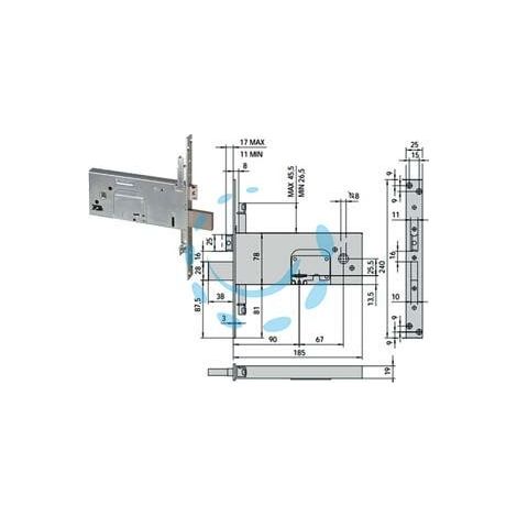 SERRATURA TRIPLICE DA INFILARE PER FASCE DOPPIA MAPPA MM.78 H 57358 - mm.90 (57358900)
