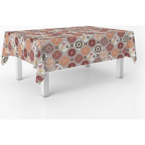 Nappe Toile cirée Anti-Taches Lavable carrée 140x140 Rouge (1/5)