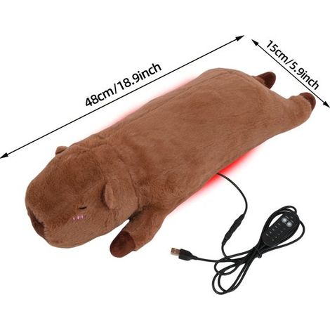 Almohadilla térmica USB，5V 2A. Suave y cómoda，con forma de capibara，manta térmica con forma de animal (1/5)