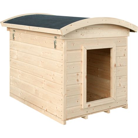 Cuccia per cani in legno da esterno - 87 x 102 x H84 cm - taglia S - per cani di piccola taglia - tetto staccabile - Timbela M405-1