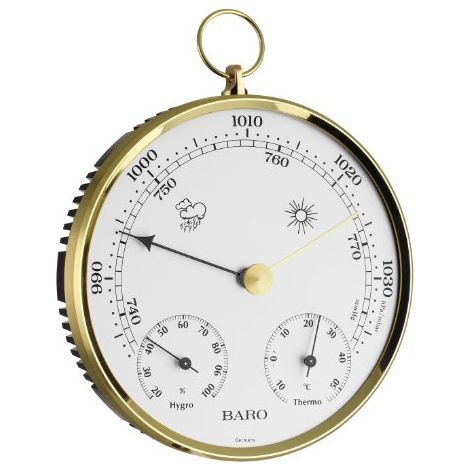 TFA Dostmann Stazione meteo analogica, 20.3006.32 con anello in metallo, barometro, termometro, igrometro, oro (1/4)