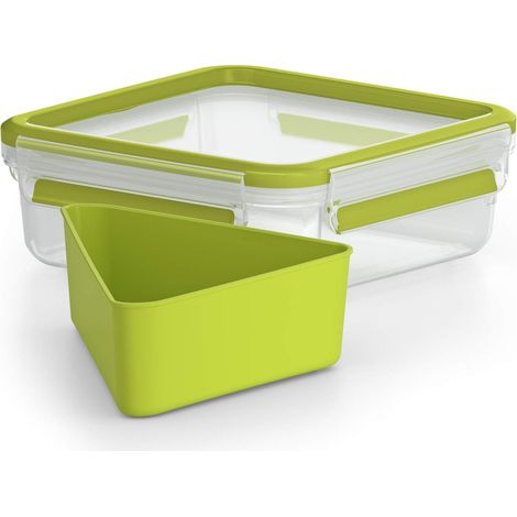Emsa Clip & Go Contenitore Sandwich, Trasparente/Verde Chiaro, 16.3 x 16.3 x 5.8 cm (1/5)