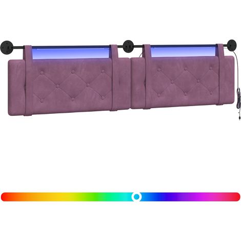 Maison Exclusive - Tête de lit suspendue Avec lumière LED Pourpre Velours