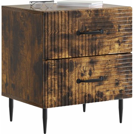 Maison Exclusive - Cabinet de chevet avec tiroir Chêne fumé 43 x 34,5 x 47,5 cm (1/5)